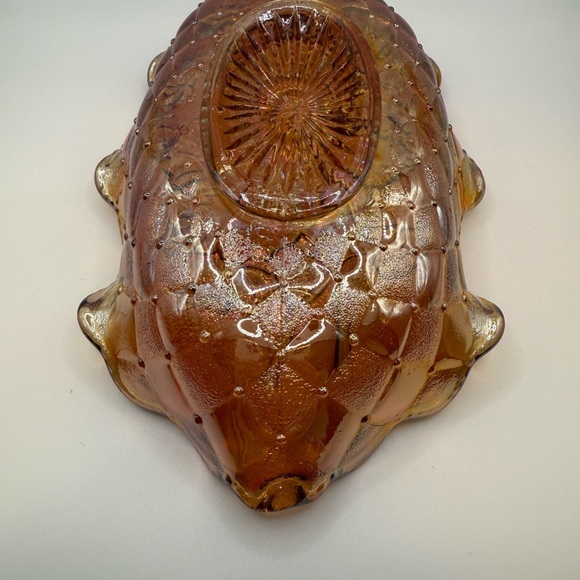 Imperial Glass Vintage Pansy Marigold Carnival Glass Dish - Picture 5 of 9